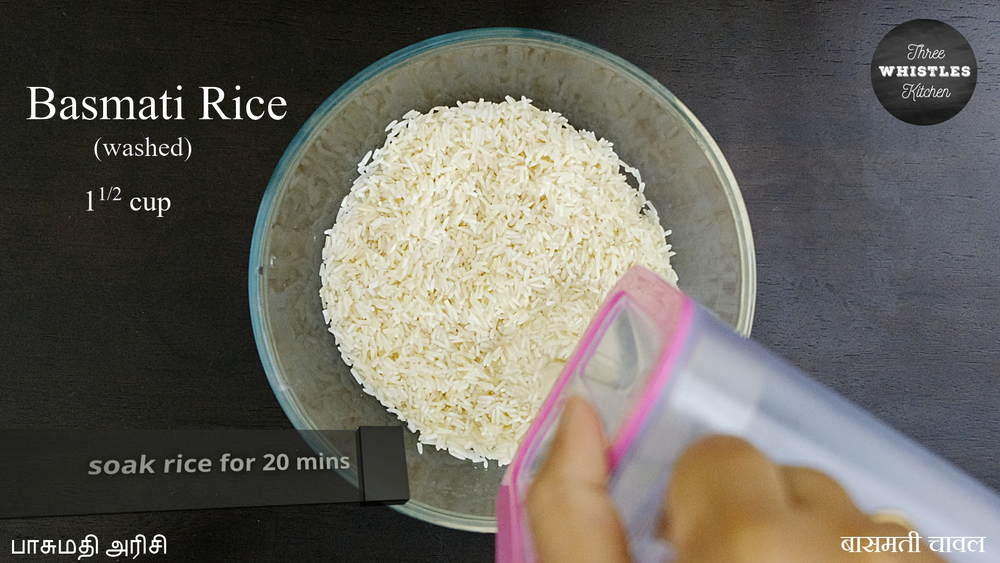 indian egg fried rice soaking