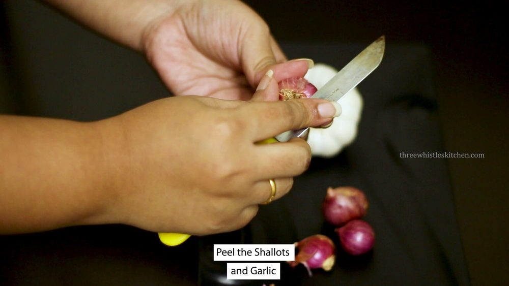poondu chutney peel shallots and garlic