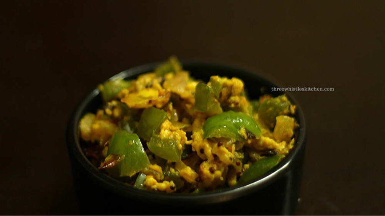 (QUICK) Capsicum Egg Podimas Recipe Under 10 Mins for Chapathi Side Dish