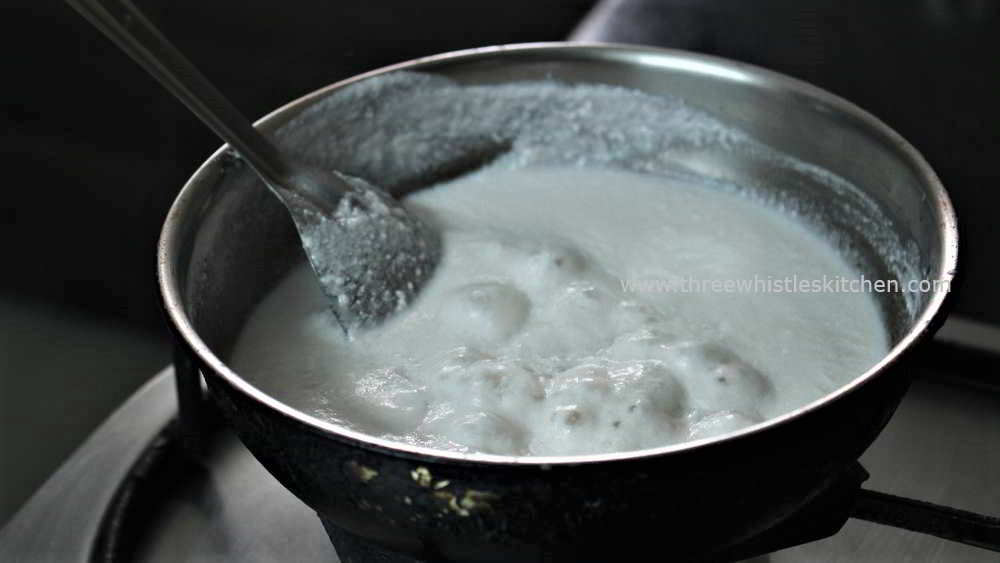 coconut milk cream boiling
